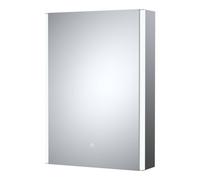 Balterley Rectangular 1 Door Touch Mirror Cabinet, Demister 500mm - White/Chrome in Silver Balterley Silver