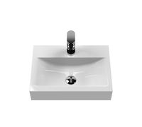Balterley 460mm Countertop Vessel Bathroom Sink, Ceramic Rectangular Bowl Bathroom Wash Basin Sink, 1 Tap Hole, Countertop Basin Sinks for Bathrooms and Cloakroom - 460 x 330 x 100mm (White)