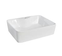 Balterley Rectangular 1 Tap Hole Countertop Vessel without Overflow 485mm in White Balterley White