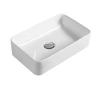 Balterley Rectangular Compact Ceramic Countertop Vessel without Overflow 365mm in White Balterley White