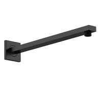 Rectangular Wall Mount Shower Arm - Matt Black - 360mm