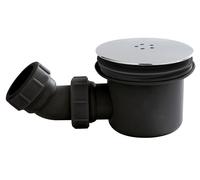 Balterley Resin Shower Tray Mega Flow 90mm Waste, Chrome/Black in Black Balterley Black