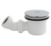 Balterley Resin Shower Tray Mega Flow Waste With Trap & Domed Cap, Fast Flow Design - Chrome/white