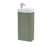 Balterley Retro Floor Standing Bathroom Vanity Basin Unit - 400mm - Satin Green Balterley Green