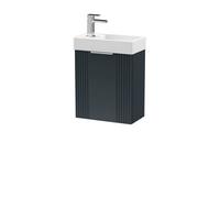 Balterley Retro Wall Hung Bathroom Vanity Basin Unit - 400mm - Dark Grey Balterley Grey