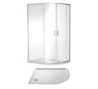 Balterley Right Hand Offset Quadrant Shower Suite With 6mm Safety Glass Enclosure & 1200 X 800mm Tray In Chrome Frame