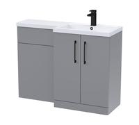 Balterley Right-Hand Vanity & WC Unit Combination, Satin Grey, 1100mm in Grey Balterley Grey