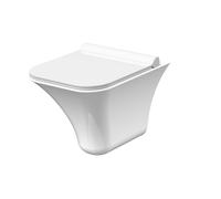 Balterley Rimless Wall Hung Ceramic Toilet Pan & Soft Close Seat, 355mm in White Balterley White