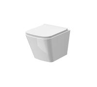 Balterley Rimless Wall Hung Square Toilet Pan & Soft Close Seat 325x350x480mm in White Balterley White