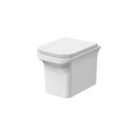 Rimless Wall Hung Square Toilet Pan & Soft Close Seat - 390mm x 340mm x 480mm