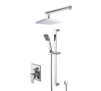 Balterley Ripple Concealed Square Manual Valve Shower Set Chrome in Silver Balterley Silver
