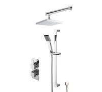 Balterley Ripple Concealed Square Twin Valve Shower Set Chrome in Silver Balterley Silver