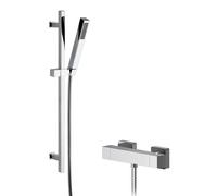 Ripple Square Bar Valve & Slide Rail Shower Kit - Chrome - Balterley