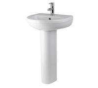 Balterley Round 1 Tap Hole Basin & Full Pedestal - 500mm