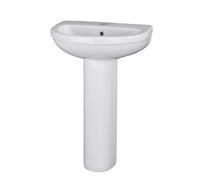 Balterley Round 1 Tap Hole Basin Full Pedestal 550mm in White Balterley White