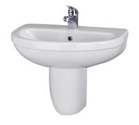 Balterley Round 1 Tap Hole Basin Semi Pedestal 550mm in White Balterley White