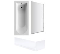 Balterley Round 1700x700 Bath Set - Front & End Panels & Chrome Screen in White Balterley White