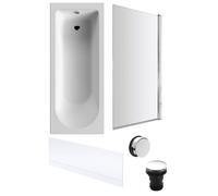 Balterley Round 1700x700 Bath Set - Front Panel, Chrome Screen & Chrome Waste in White Balterley White