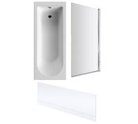 Balterley Round 1700x700 Bath Set - Front Panel & Chrome Screen in White Balterley White