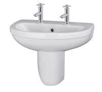 Balterley Round 2 Tap Hole Basin Semi Pedestal 550mm in White Balterley White