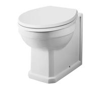 Balterley Round Back to Wall Toilet Pan, Round Design Back-to-Wall Toilet Unit, Space Saving Toilets for Bathroom, Easy to Clean BTW Toilets for Bathrooms - 360mm x 520mm x 420mm (White)