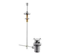 Balterley Round Basin Pop Up Waste, Unslotted Design, Push Button Operation, High Quality Brass Construction, 83mm x 85mm - Chrome