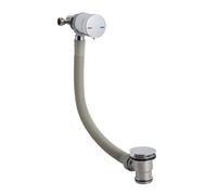 Balterley Bath Filler with Pop Up Waste and Overflow Kit, Round Waste with Round Overflow Temperature Control Knob, Pop Up Bath Plug Replacement, Bathtub Plug Replacement - 68 x 74 x 550 mm (Chrome)