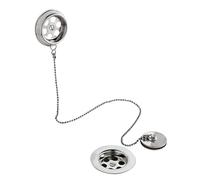 Balterley Bath Ball Chain Waste and Overflow Kit, Round Waste with Round Overflow, Ball Chain Bath Plug Replacement, Chrome Bathtub Plug Replacement - 70 x 62 x 70 mm (Chrome)