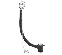 Balterley Round Bath Waste with Overflow, Brass Plug and Link Chain, for Baths up to 20mm - Chrome