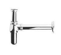 Balterley Round Bottle Trap for Bathroom Sink, Bottle Sink Trap with 190mm Extension Drain Tube, Waste Odour Traps for Bathroom Wash Basins Deodorization - 77 x 77 x 263mm (Chrome)