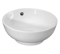 Balterley Round Ceramic Countertop Vessel with Overflow 410mm in White Balterley White