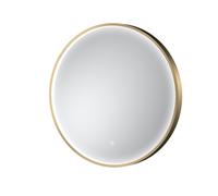 Balterley Round Inset Framed LED Mirror with Demister Pad, 600mm - Brushed Brass in Metallics Balterley Metallics