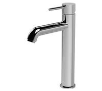 Round Minimalist Tall Mono Basin Mixer Tap - Chrome