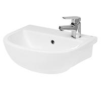 Balterley Round Semi Recessed 1 Tap Hole Basin Tap Not Included 400mm in White Balterley White