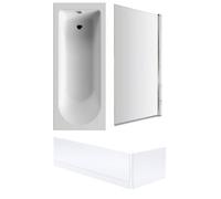 Balterley Round 1700x700 Bath Set - Front & End Panels & Chrome Screen in White Balterley White