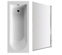 Balterley Round Single Ended 1700x700 Bath Set - Leg Set & Chrome Screen in White Balterley White