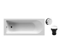Balterley 1700 x 700mm Round Shower Bath with Leg Set & Chrome Waste, Straight Single Ended Gloss White Soaking Bathtubs, Rectangular Soaking Bathtub, Acrylic Baths