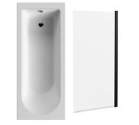 Round Single Ended 1700x700 Bath Set - Leg Set & Black Screen