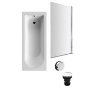 Round Single Ended 1700x700 Bath Set - Leg Set & Chrome Screen & Chrome Waste