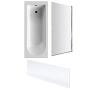 Balterley Round 1700x700 Bath Set - Front Panel & Chrome Screen in White Balterley White