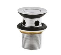 Balterley Basin Waste, Flip Top Basin Waste, Round Rotating Top Wastes for Bathroom Basins, Slotted Swivel Top Bathroom Sink Wastes, Slotted for Overflow - 62 x 83 x 62mm (Chrome)