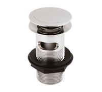 Balterley Basin Waste, Push Button Basin Waste, Round Click Clack Wastes for Bathroom Basins, Slotted Sprung Bathroom Sink Wastes, Slotted for Overflow - 61 x 97 x 61mm (Chrome)