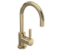 Balterley Round Tall Lever Mono Basin Mixer Tap Waste Included Brushed Brass in Metallics Balterley Metallics