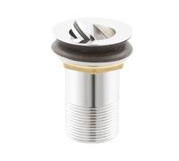 Balterley Basin Waste, Flip Top Basin Waste, Round Rotating Top Wastes for Bathroom Basins, Unslotted Swivel Top Bathroom Sink Wastes, Unslotted Without Overflow Hole - 62 x 62 x 83mm (Chrome)