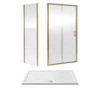 6mm Glass Sliding Shower Door Side Panel Tray 1400x800x1900mm Balterley White One Size