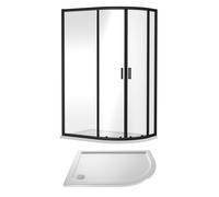 Balterley Ruwa Offset Quad Shower Suite RH, 1200 x 800mm Tray & Enclosure Black Balterley Black