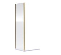 6mm Toughened Safety Glass Reversible Shower Side Panel - 800mm - Brushed Brass