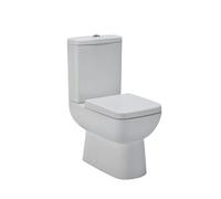 Balterley Semi Flush to Wall Close Coupled WC Toilet & Seat Square Design, 825mm in White Balterley White