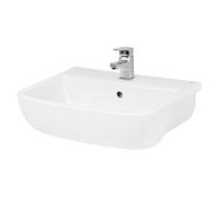 Balterley Semi Recessed 1 Tap Hole Minimalist Basin Tap Not Included 520mm in White Balterley White