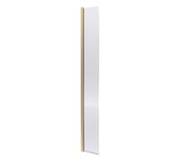 Balterley Shebdon Contemporary Bathroom 8mm Fluted Glass Hinged Flipper Screen, 1950 X 322 X 27mm, Brushed Brass